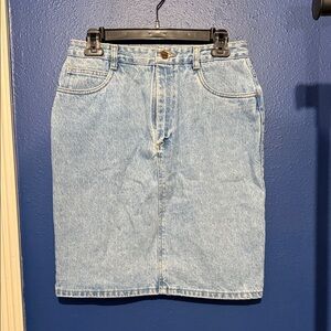 Lands' End Light Blue Denim Pencil Skirt